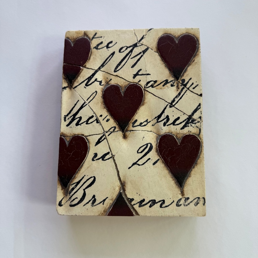 Sid Dickens Red Heart with Script T01 Memory Block- Retired 1998